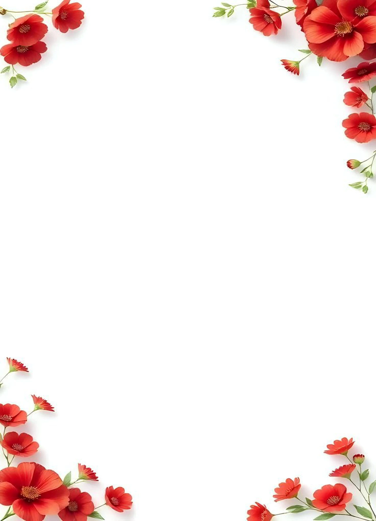 Card background with red poppies